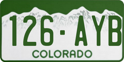 CO license plate 126AYB