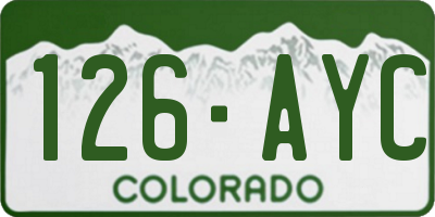 CO license plate 126AYC