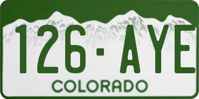 CO license plate 126AYE