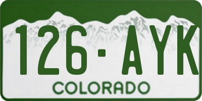 CO license plate 126AYK
