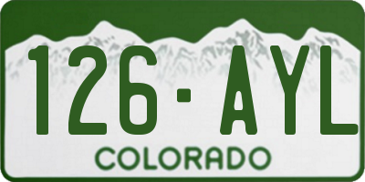 CO license plate 126AYL