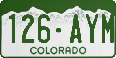 CO license plate 126AYM