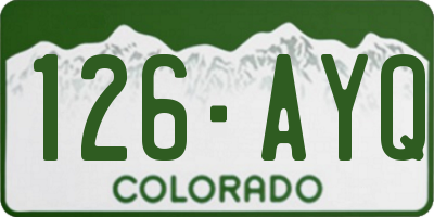 CO license plate 126AYQ
