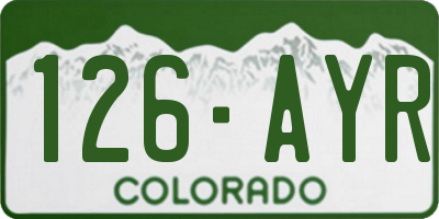 CO license plate 126AYR