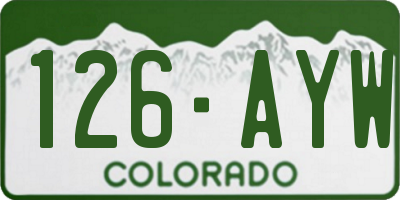 CO license plate 126AYW