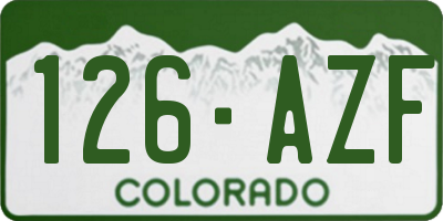 CO license plate 126AZF