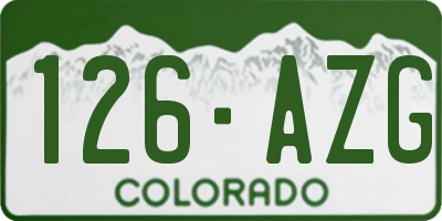 CO license plate 126AZG