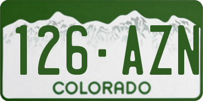 CO license plate 126AZN