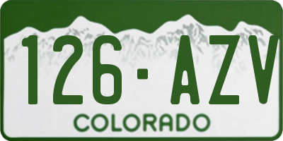 CO license plate 126AZV