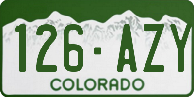 CO license plate 126AZY