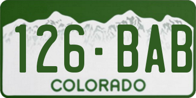 CO license plate 126BAB