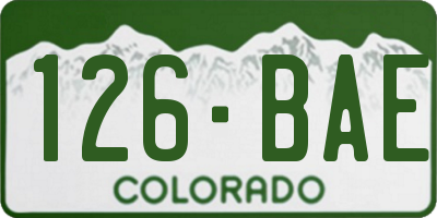 CO license plate 126BAE