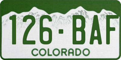 CO license plate 126BAF