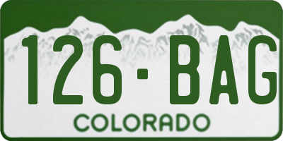 CO license plate 126BAG