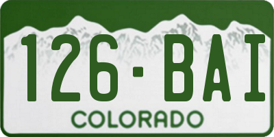 CO license plate 126BAI