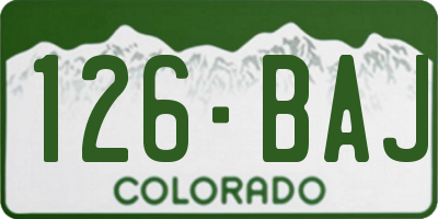 CO license plate 126BAJ