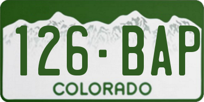 CO license plate 126BAP