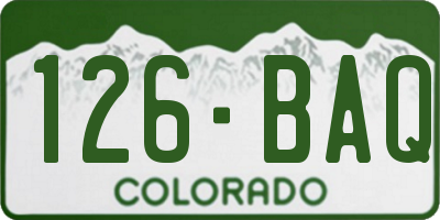 CO license plate 126BAQ