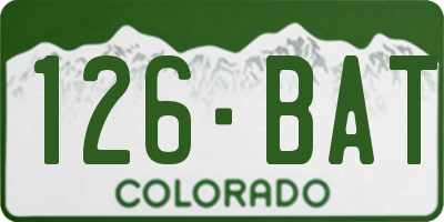 CO license plate 126BAT