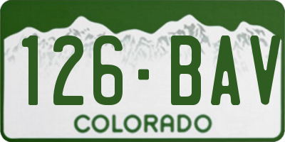 CO license plate 126BAV