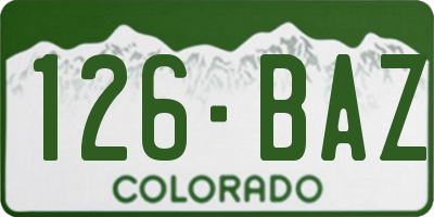 CO license plate 126BAZ
