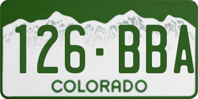 CO license plate 126BBA