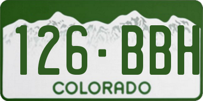 CO license plate 126BBH