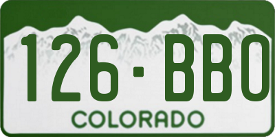 CO license plate 126BBO