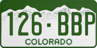 CO license plate 126BBP