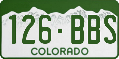 CO license plate 126BBS