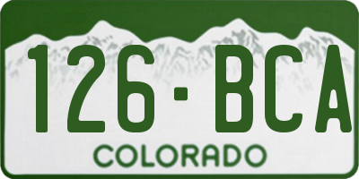 CO license plate 126BCA