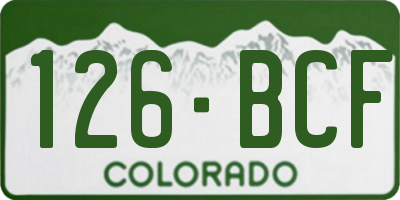 CO license plate 126BCF