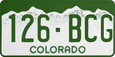 CO license plate 126BCG
