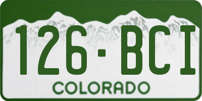 CO license plate 126BCI