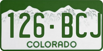 CO license plate 126BCJ