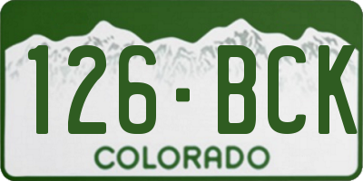 CO license plate 126BCK