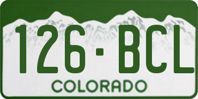 CO license plate 126BCL