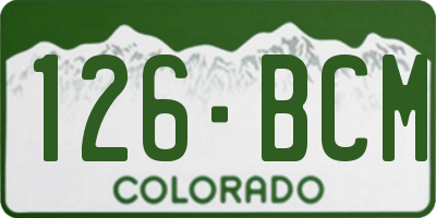 CO license plate 126BCM