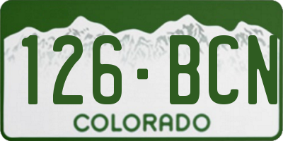 CO license plate 126BCN