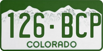 CO license plate 126BCP