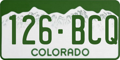 CO license plate 126BCQ