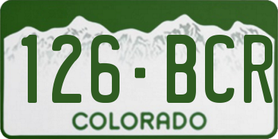CO license plate 126BCR