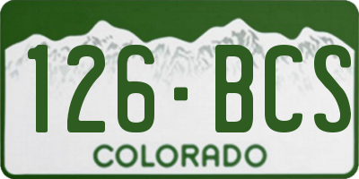CO license plate 126BCS