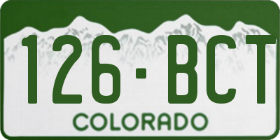 CO license plate 126BCT