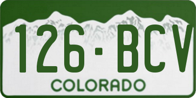 CO license plate 126BCV