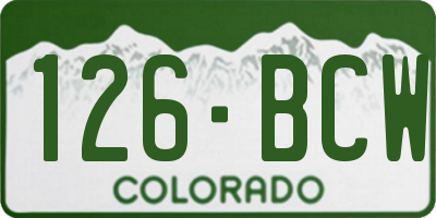 CO license plate 126BCW