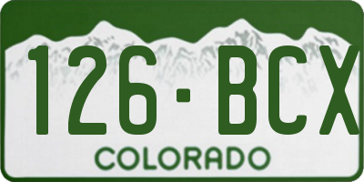 CO license plate 126BCX