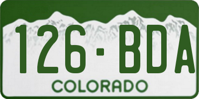 CO license plate 126BDA