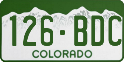 CO license plate 126BDC