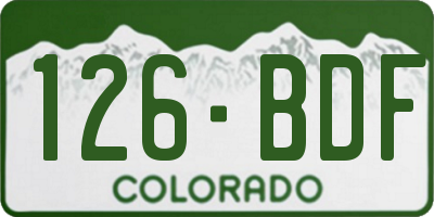 CO license plate 126BDF